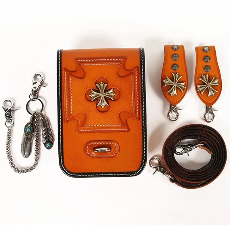 Vintage Designer Genuine Leather Men Sling Bag Man Small Messenger Bag Multipurpose Punk Style Male Crossbody Chain Shoulder Bag
Vintage Designer Genuine Leather Men Sling Bag Man Small Messenger Bag Multipurpose Punk Style Male Crossbody Chain Shoulder Bag