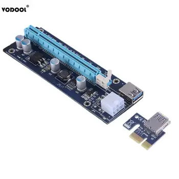 VODOOL 6Pin PCIE PCI-E PCI Express Riser Card 1X To 16X USB 3.0 Converter Cable Cable Adapter SATA For Mining Bitcoin Miner
VODOOL 6Pin PCIE PCI-E PCI Express Riser Card 1X To 16X USB 3.0 Converter Cable Cable Adapter SATA For Mining Bitcoin Miner