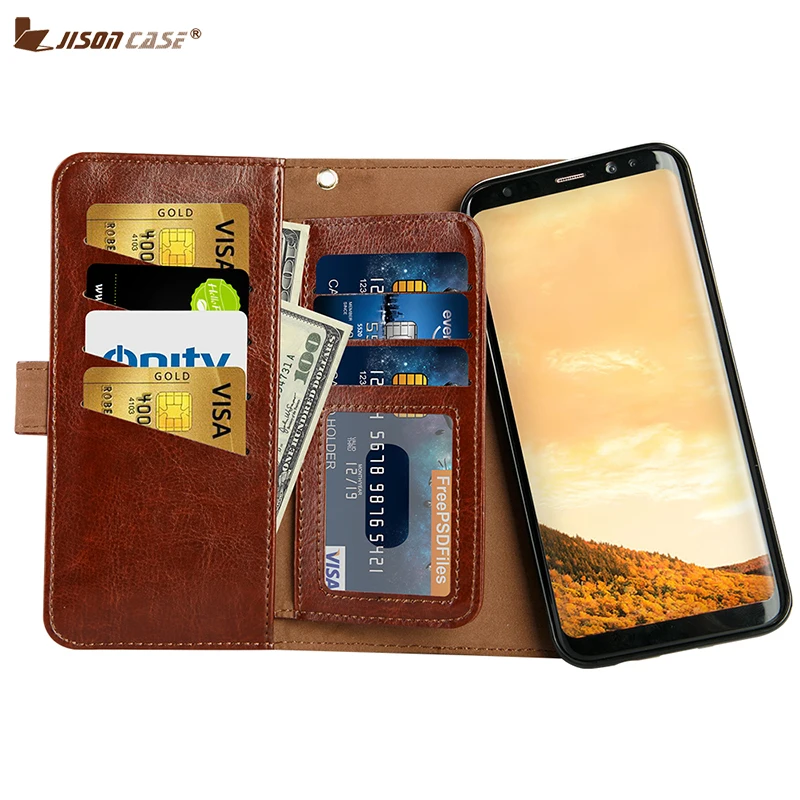 Jisoncase PU Leather Wallet Case for Samsung Galaxy S8 Flip Cover Magnet Smart Cases for S8 Plus Card Coins Pocket Business
Jisoncase PU Leather Wallet Case for Samsung Galaxy S8 Flip Cover Magnet Smart Cases for S8 Plus Card Coins Pocket Business
