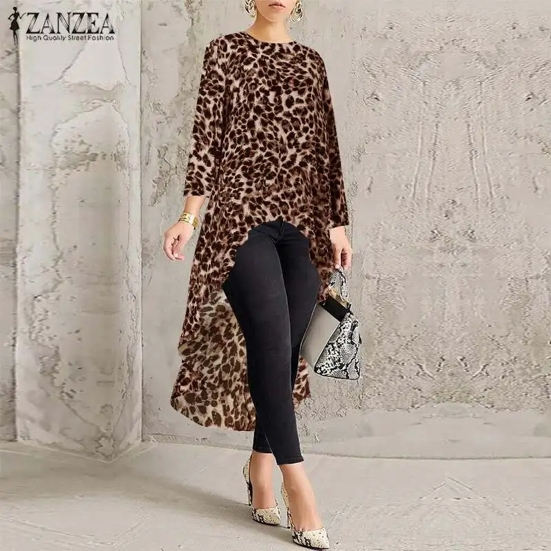 Autumn Printed Tops Women's Leopard Blouse ZANZEA 2019 Stylish Long Sleeve Shirts Female Asymmetrical Blusas Oversized Tunic 5XL
Autumn Printed Tops Women's Leopard Blouse ZANZEA 2019 Stylish Long Sleeve Shirts Female Asymmetrical Blusas Oversized Tunic 5XL
