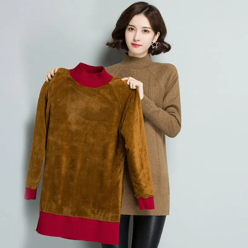 2018 For Women Autumn Winter Velvet Lining Sweater Female Warm Plus Thick Velvet Cashmere Long Dress Pullover Plus Size 5XL E61
2018 For Women Autumn Winter Velvet Lining Sweater Female Warm Plus Thick Velvet Cashmere Long Dress Pullover Plus Size 5XL E61