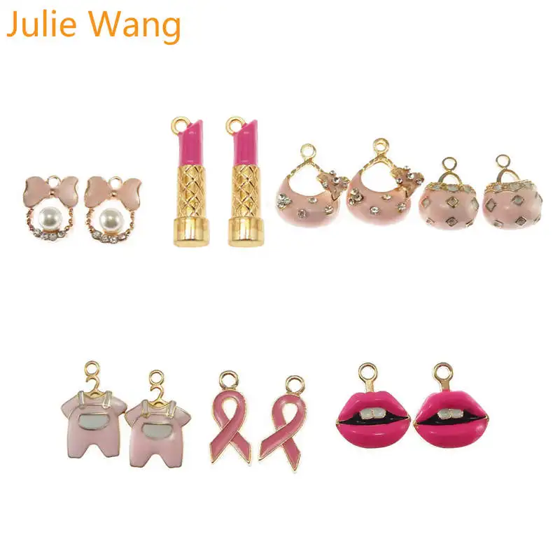 Julie Wang 8PCS Alloy Girls Series Pink Enamel Lipstick Red Lip Bag Charms For Necklace Pendant DIY Accessories Jewelry Making
Julie Wang 8PCS Alloy Girls Series Pink Enamel Lipstick Red Lip Bag Charms For Necklace Pendant DIY Accessories Jewelry Making