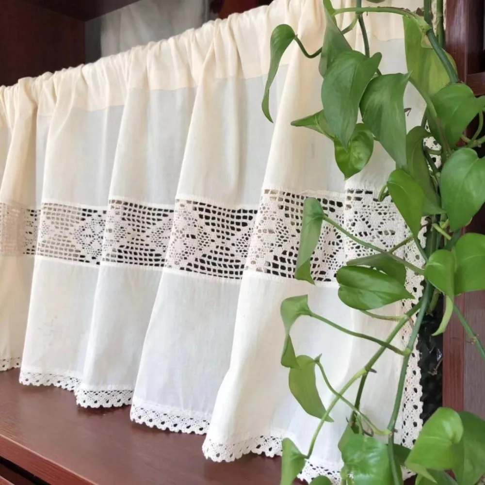 American Country Style Solid Cotton Linen Splice Beige Crochet Lace Edge Coffee Curtain Multi-function Decorative Short Curtain
American Country Style Solid Cotton Linen Splice Beige Crochet Lace Edge Coffee Curtain Multi-function Decorative Short Curtain