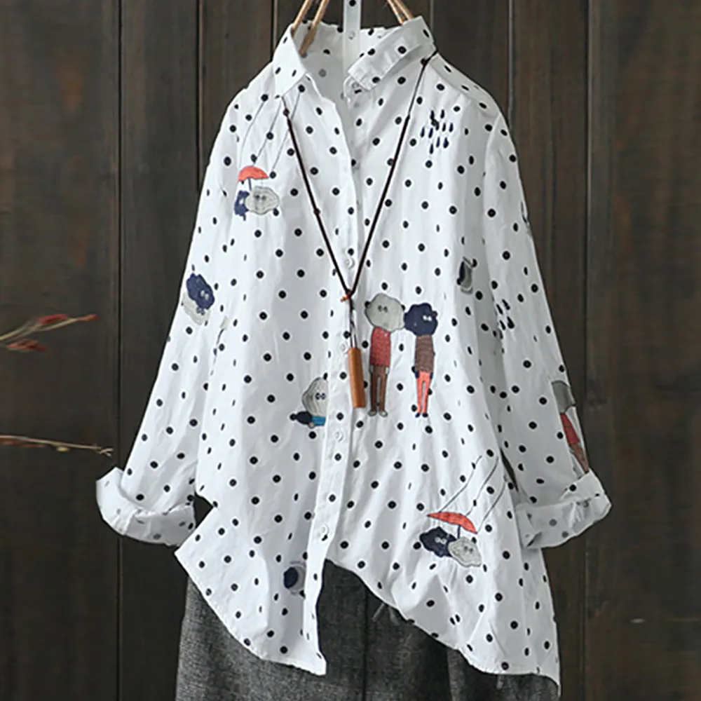 Feitong Women Blouses Long Sleeve Print Loose Blouse Pullover Button Spring Summer Ladies Shirt Casual Tops Blusas Femininas
Feitong Women Blouses Long Sleeve Print Loose Blouse Pullover Button Spring Summer Ladies Shirt Casual Tops Blusas Femininas