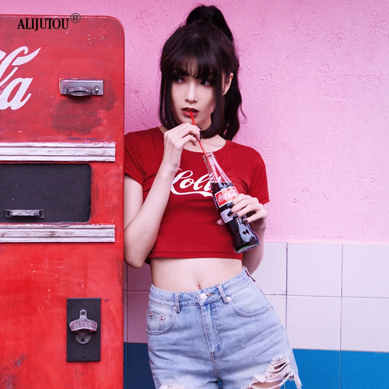 Sexy Lolita Letter Print Short Women T-shirt 2019 New Summer Cola Short Sleeve Basic Stretch Tee Top Cotton 90s Womens Clothing
Sexy Lolita Letter Print Short Women T-shirt 2019 New Summer Cola Short Sleeve Basic Stretch Tee Top Cotton 90s Womens Clothing