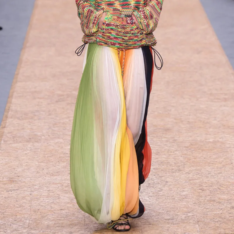 Women Long Skirts Colorful Patchwork Chiffon Skirt Elastic Waist faldas mujer moda 2019 Summer Bohemian Maxi Beach Skirt
Women Long Skirts Colorful Patchwork Chiffon Skirt Elastic Waist faldas mujer moda 2019 Summer Bohemian Maxi Beach Skirt