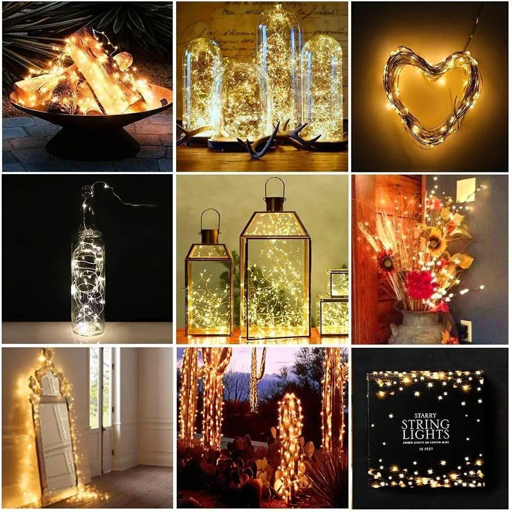 Гирлянда светодиодная с питанием от USB на батарейках 1/2/5/10 м|decorative lights for