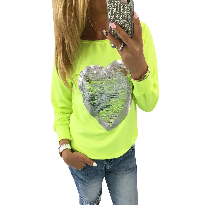 Women Sequined Hoodies Sweatshirt 2017 Long Sleeve Heart Pullovers Tracksuit Lady Tops Sudaderas Mujer Poleras Camisetas
Women Sequined Hoodies Sweatshirt 2017 Long Sleeve Heart Pullovers Tracksuit Lady Tops Sudaderas Mujer Poleras Camisetas