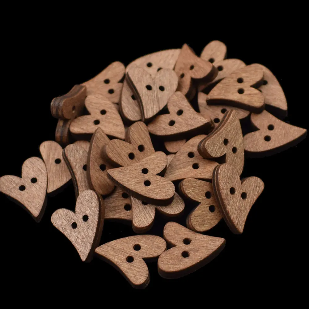 100PCS Natural Wooden Buttons Heart Shape Coffee Color Scrapbooking Sewing Accessories DIY Craft 2 Holes 18X16X4MM Wood Button
100PCS Natural Wooden Buttons Heart Shape Coffee Color Scrapbooking Sewing Accessories DIY Craft 2 Holes 18X16X4MM Wood Button
