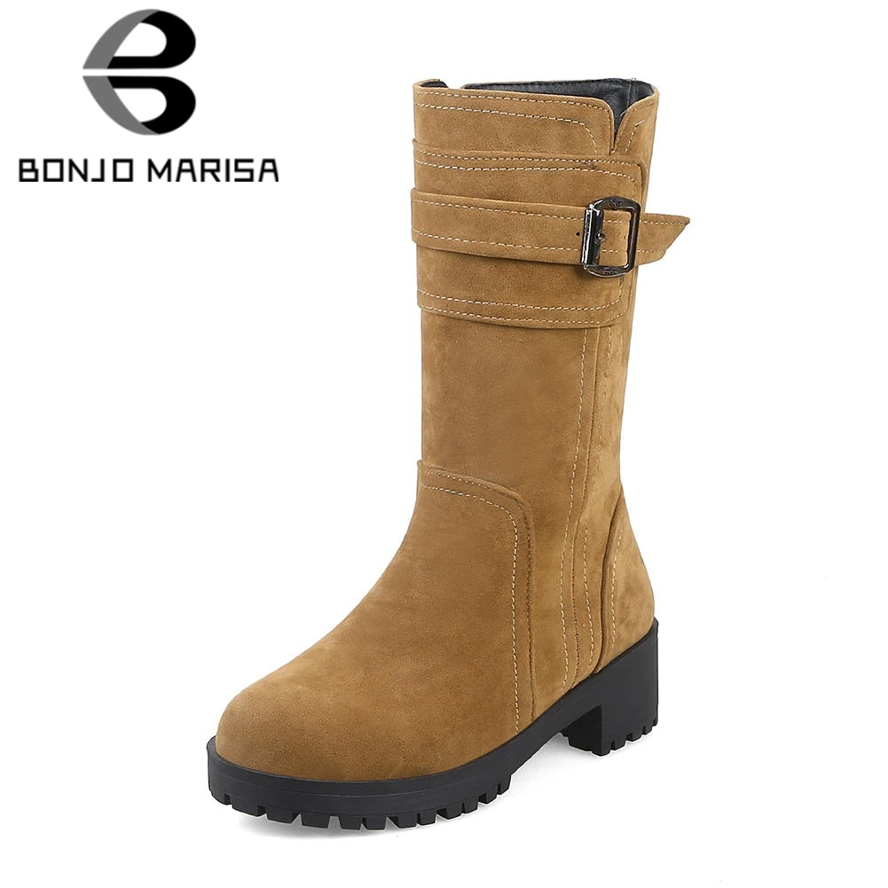 BONJOMARISA 2019 Winter Big Size 32-43 Elegant Flock mid-calf Boots Women Sewing Platform Shoes Woman Med Wide Heels Women Boots
BONJOMARISA 2019 Winter Big Size 32-43 Elegant Flock mid-calf Boots Women Sewing Platform Shoes Woman Med Wide Heels Women Boots