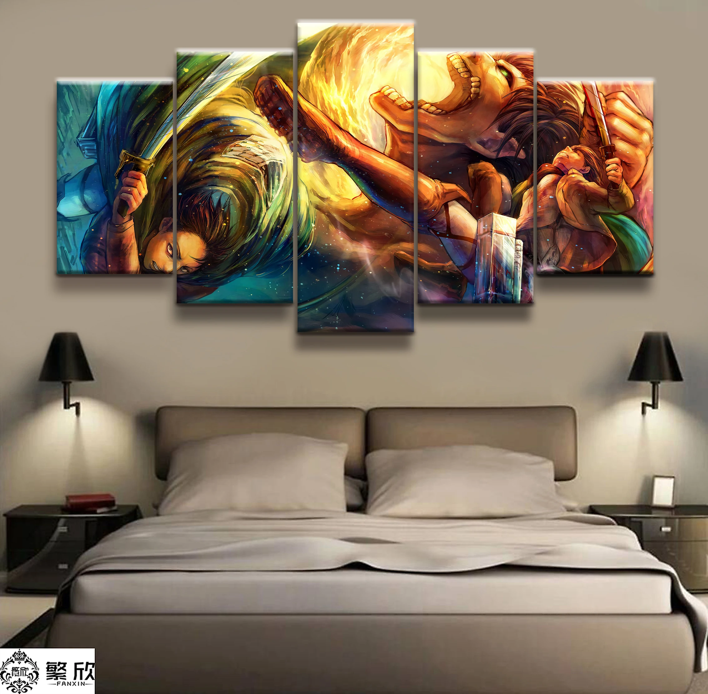 5 Panel Attack on Titan Anime Poster Canvas Printed Painting For Living Room Wall Art Decor HD Picture Artworks Poster
5 Panel Attack on Titan Anime Poster Canvas Printed Painting For Living Room Wall Art Decor HD Picture Artworks Poster