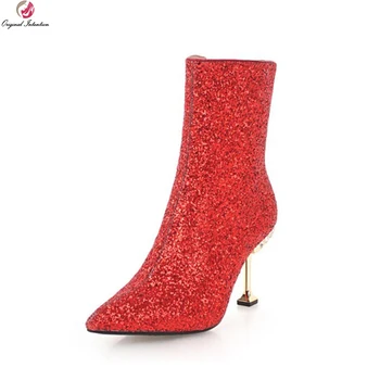 Original Intention New Sexy Women Boots Glitter Pointed Toe Thin Heels Boots Stylish 5 Colors Shoes Woman Plus US Size 3-10.5
Original Intention New Sexy Women Boots Glitter Pointed Toe Thin Heels Boots Stylish 5 Colors Shoes Woman Plus US Size 3-10.5