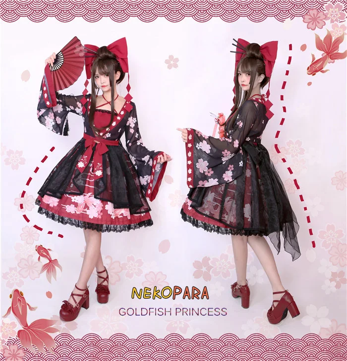 3 Colors Goldfish Princess Hime Chinese Hnafu Style Lolita Dress Long Sleeve Bow Fake 2PCS Organza Fairy Kei Pink One Piece Cute
3 Colors Goldfish Princess Hime Chinese Hnafu Style Lolita Dress Long Sleeve Bow Fake 2PCS Organza Fairy Kei Pink One Piece Cute