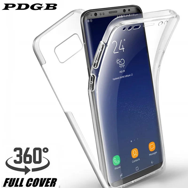 Чехол PDGB 360 градусов для Samsung Galaxy S10 Lite S8 S9 A750 A7 A6 A8 Plus 2018 J4 J6 J3 J5 J7 2017 прозрачный чехол