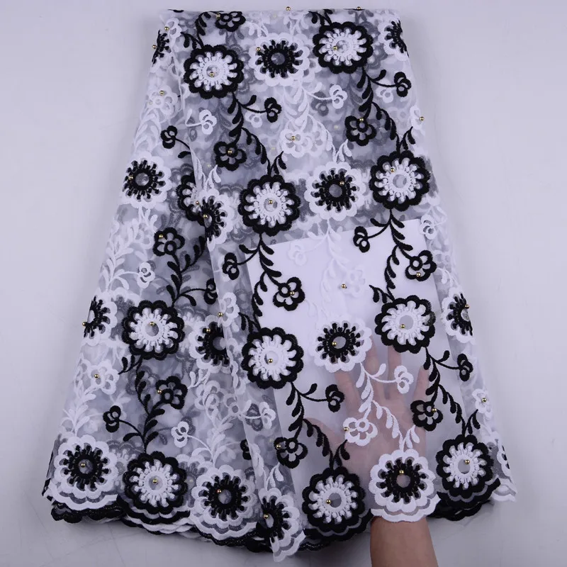 African Lace Fabric Milk Silk Lace Fabric White+Black High Quality Mesh Lace Nigeria Lace Fabric For Woman Dress Y1513
African Lace Fabric Milk Silk Lace Fabric White+Black High Quality Mesh Lace Nigeria Lace Fabric For Woman Dress Y1513