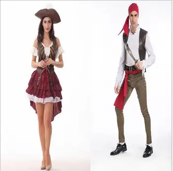 New Sexy Men/Women Pirate Costume Halloween Fancy Party Dress Carnival Performance high quality Adult Pirate Cosplay Costumes
New Sexy Men/Women Pirate Costume Halloween Fancy Party Dress Carnival Performance high quality Adult Pirate Cosplay Costumes
