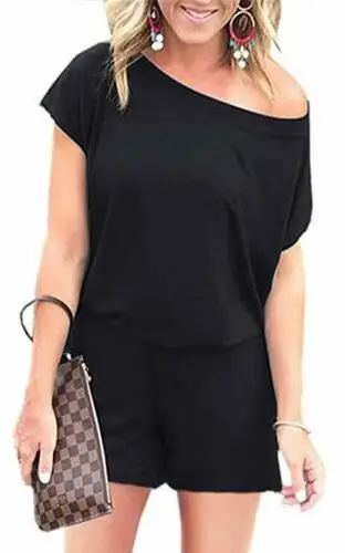 Women Playsuit Short Sleeve Single Shoulder Jumpsuit Loose Romper Short Pants Office Ladies Clothes Summer 2019
Women Playsuit Short Sleeve Single Shoulder Jumpsuit Loose Romper Short Pants Office Ladies Clothes Summer 2019