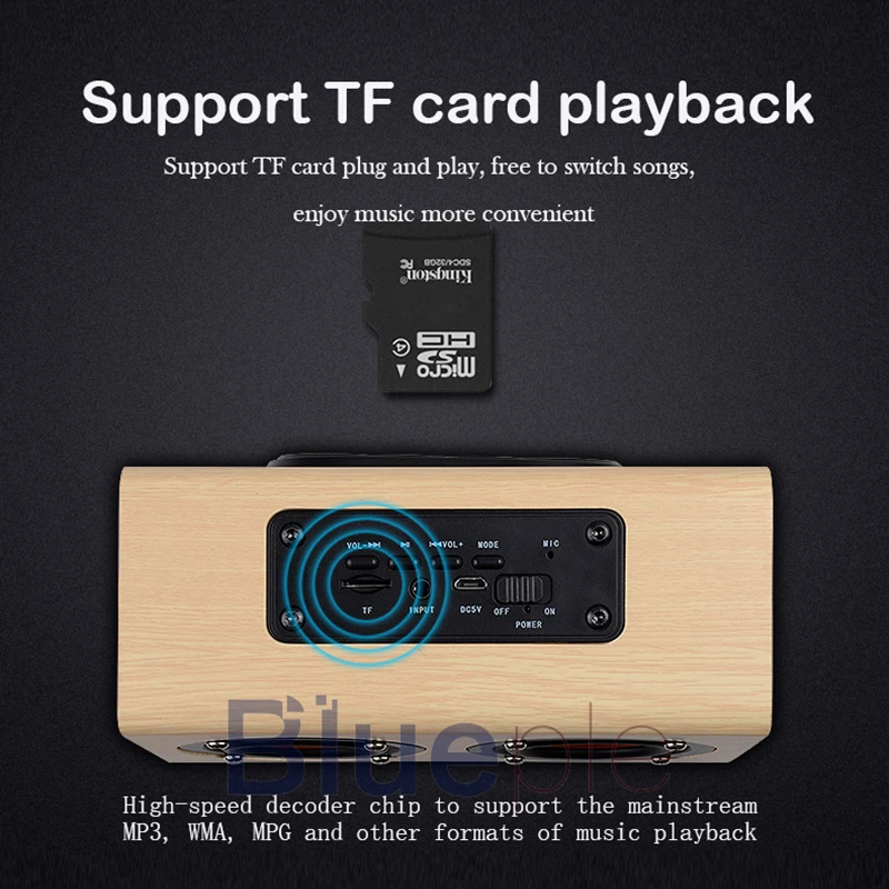 Retro Wooden Bluetooth Speaker with Hands-free TF AUX Retro Wooden Bluetooth Speaker with Hands-free TF AUX