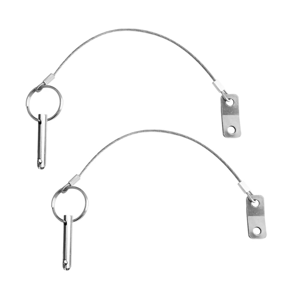 Quick Release Pin, Stainless Steel with Lanyard, Bimini Boat Top Pin, 2 Pack