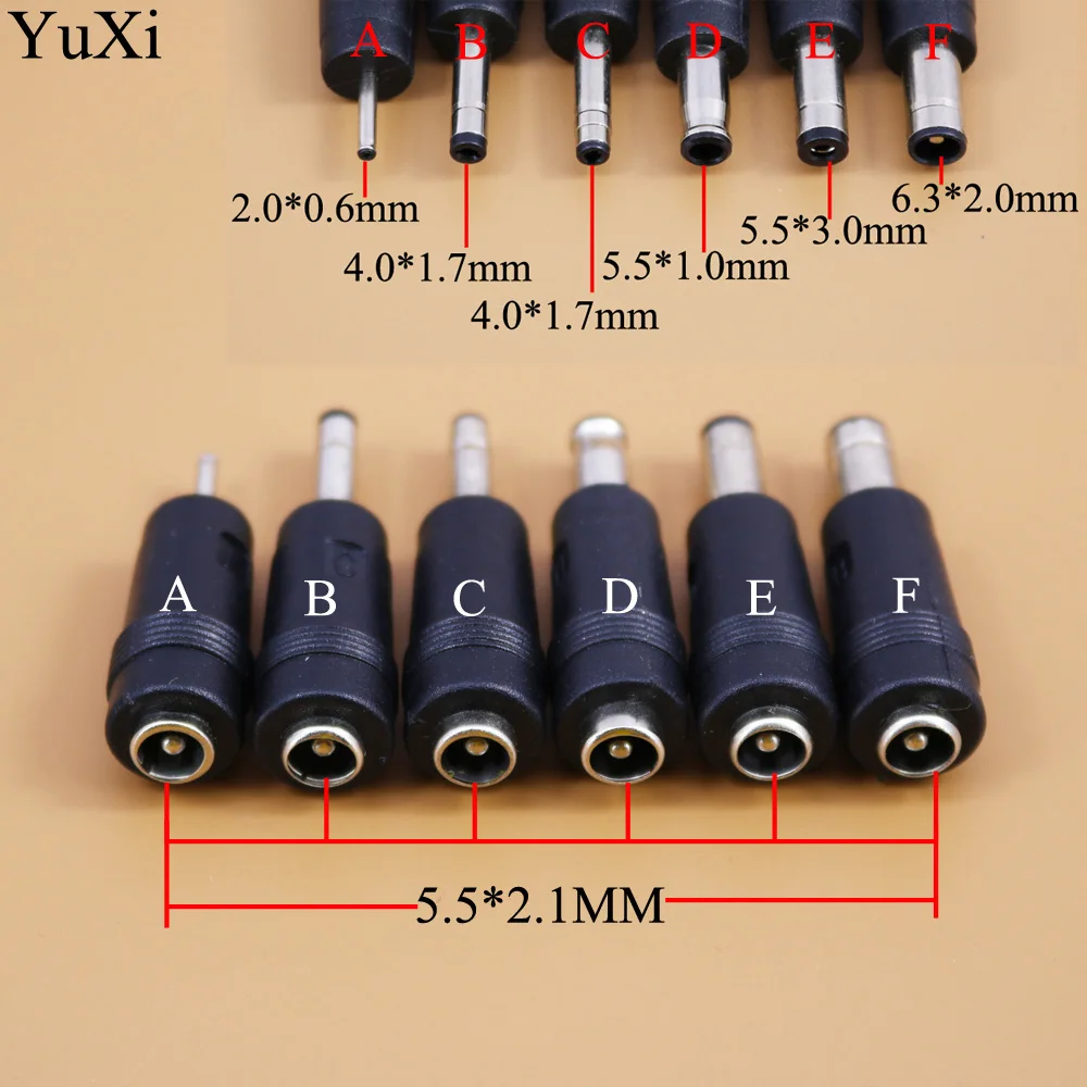 YuXi 1pc 5.5x2.1 mm female jack to 2.0*0.6 4.0*1.7 /4.0X1.7 5.5*1.0 5.5*3.0 6.3*2.0 male plug DC Power Connector Adapter Laptop
YuXi 1pc 5.5x2.1 mm female jack to 2.0*0.6 4.0*1.7 /4.0X1.7 5.5*1.0 5.5*3.0 6.3*2.0 male plug DC Power Connector Adapter Laptop