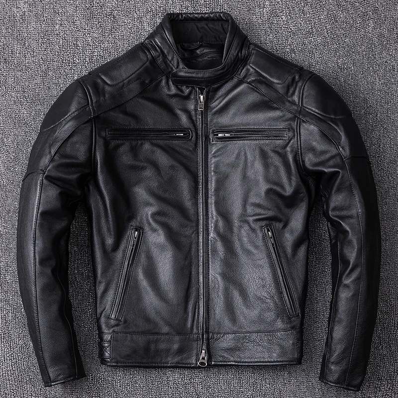 2019 Cowhide Genuine Leather Jacket Men Stand Collar Detachable Liner Motorcycle Biker Clothing Slim Fit Short Leather Coat
2019 Cowhide Genuine Leather Jacket Men Stand Collar Detachable Liner Motorcycle Biker Clothing Slim Fit Short Leather Coat