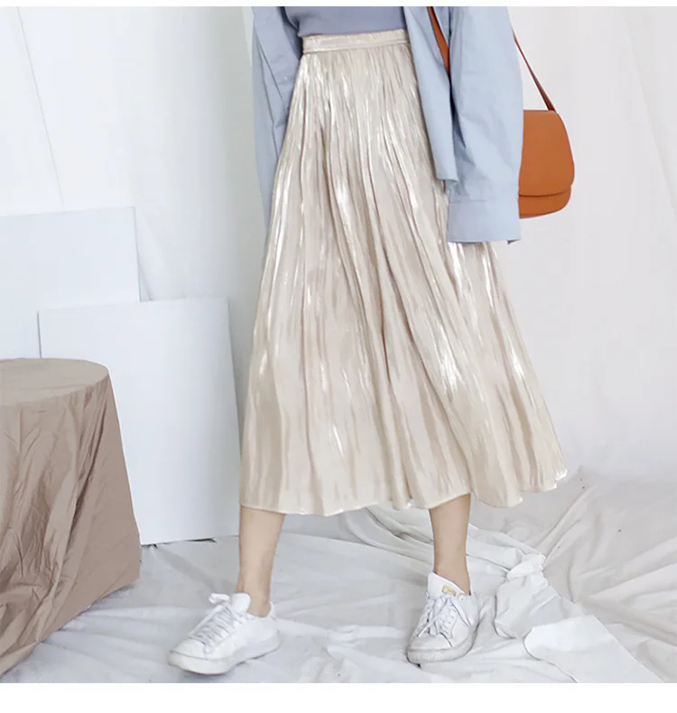 2019 Summer Spring New High Waist Pleated Skirt Women Korean Fashion Smooth Solid Elastic Waist Long Skirt Plus Size Black Whit
2019 Summer Spring New High Waist Pleated Skirt Women Korean Fashion Smooth Solid Elastic Waist Long Skirt Plus Size Black Whit