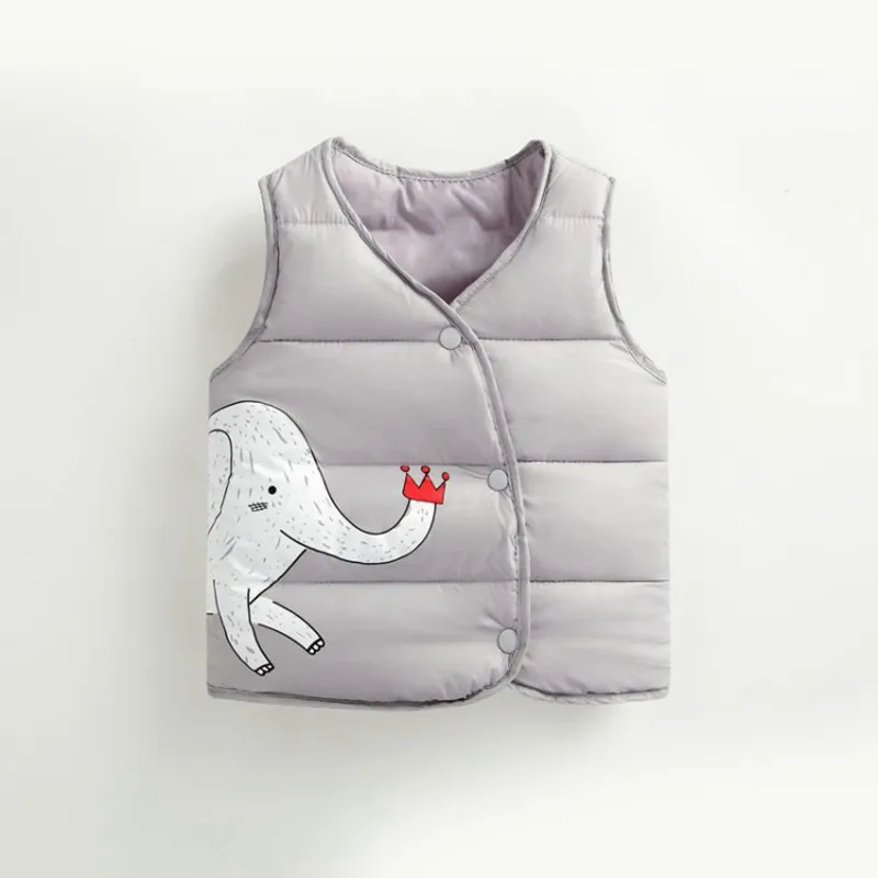 CROAL CHERIE Cotton Baby Girls Boys Winter Vest For Kids 2018 Kawaii Elephant Printing Waistcoat Children Boys Clothes 80-130cm (9)