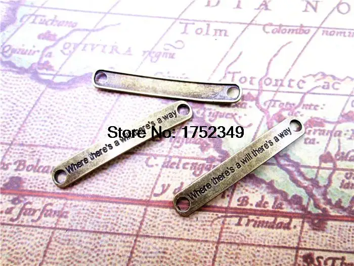 10 PCs - 45*7mmWhere there is a will way Message Connector bronse Fittings DIY Supplies Making Findings | Украшения и аксессуары