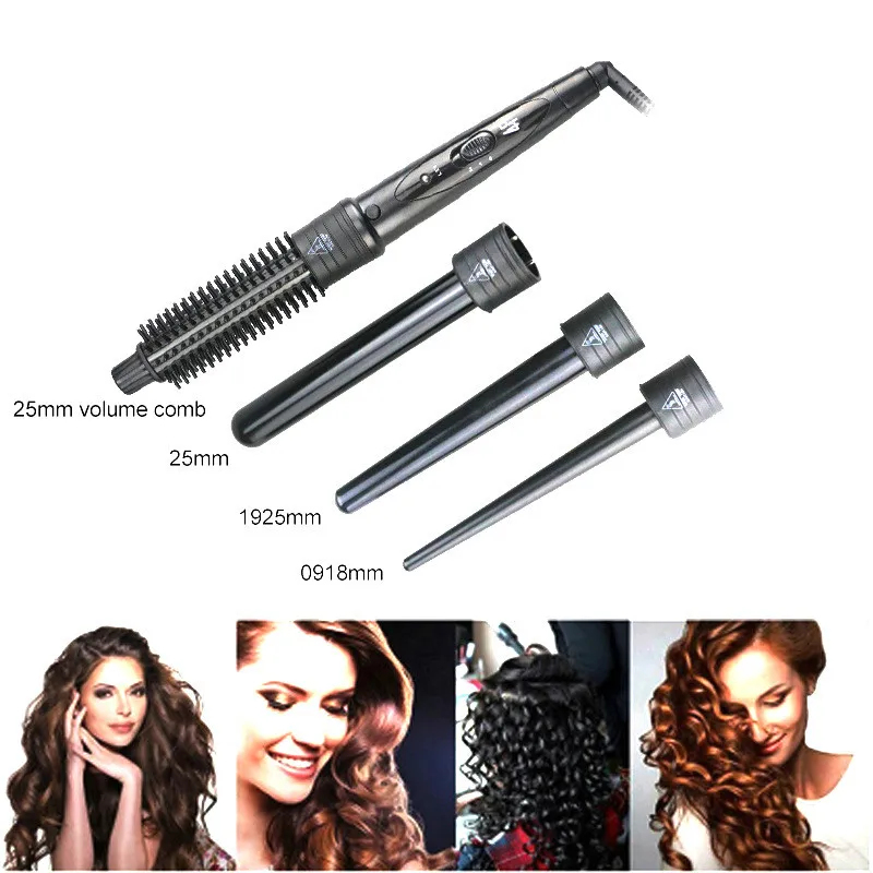 4 in 1 Verwisselbare Hair Krultang Machine Keramische Krultang Multi-size Roller Styling Gereedschap Set