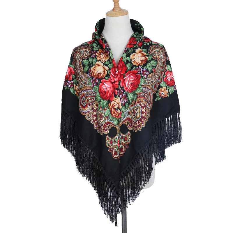Flower Printed Tassel Scarf Large Size 130*130 New Twill Cotton Ladies Shawl Vintage Flower Handmade Blanket Square Scarf
Flower Printed Tassel Scarf Large Size 130*130 New Twill Cotton Ladies Shawl Vintage Flower Handmade Blanket Square Scarf