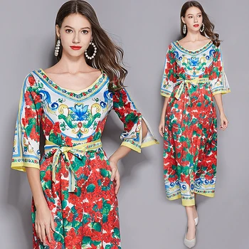womens ladies Designer spring summer sexy V-neck Vintage Floral runway belt maxi Casual long work wear beach party dress clothes
womens ladies Designer spring summer sexy V-neck Vintage Floral runway belt maxi Casual long work wear beach party dress clothes