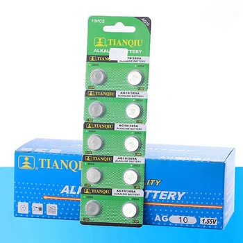 10pcs/card AG10 For Watch Toys Remote 189 LR54 Cell Coin Alkaline Battery 1.55V SR54 389 189 LR1130 389 SR1130 Button Batteries
10pcs/card AG10 For Watch Toys Remote 189 LR54 Cell Coin Alkaline Battery 1.55V SR54 389 189 LR1130 389 SR1130 Button Batteries