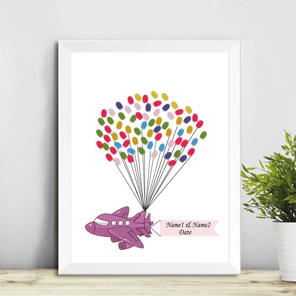 Free-Custom-Name-Date-Fingerprint-Guest-Book-Canvas-Painting-For-Mi-Primera-Comunion-Baby-Shower-Kids