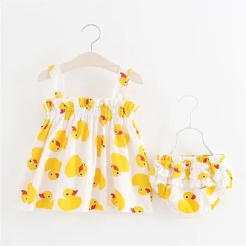 Baby Girls Clothes New Arrival Summer Cartoon Baby Dress Yellow Duck Sleeveless Baby Girls Dress For Bebe 0-3Y 
Baby Girls Clothes New Arrival Summer Cartoon Baby Dress Yellow Duck Sleeveless Baby Girls Dress For Bebe 0-3Y