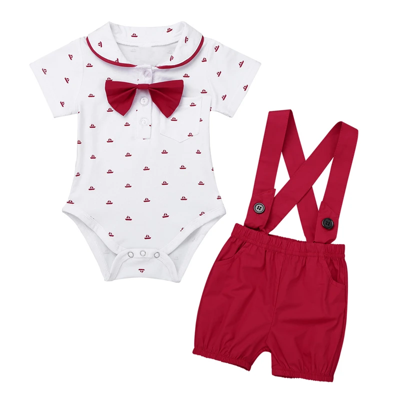 Infantil Baby Boys First Birthday Outfit Clothing Set Lapel Bowtie Romper Jumpsuit with Suspender Shorts Set for Weeding Party
Infantil Baby Boys First Birthday Outfit Clothing Set Lapel Bowtie Romper Jumpsuit with Suspender Shorts Set for Weeding Party