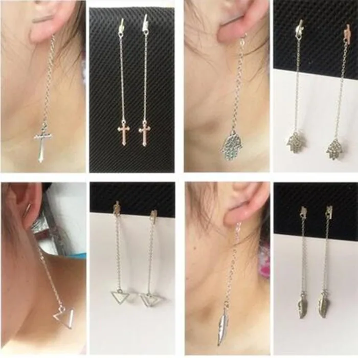 ex446 Simple Vintage geometric T word shape tassel Chain geometric Cross Leaves triangle Pendant earrings female jewelry
ex446 Simple Vintage geometric T word shape tassel Chain geometric Cross Leaves triangle Pendant earrings female jewelry