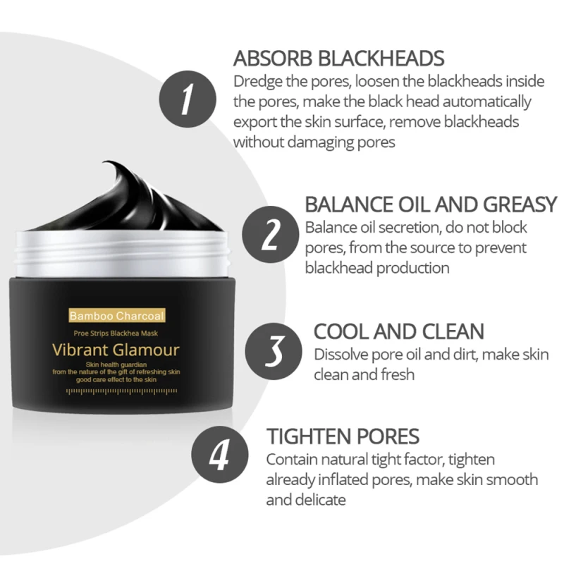VIBRANT GLAMOUR New Bamboo Charcoal Blackhead Remover Nose Peeling Mask Deep Cleansing Shrink Pore Moisturizing Skin care TSLM1
VIBRANT GLAMOUR New Bamboo Charcoal Blackhead Remover Nose Peeling Mask Deep Cleansing Shrink Pore Moisturizing Skin care TSLM1