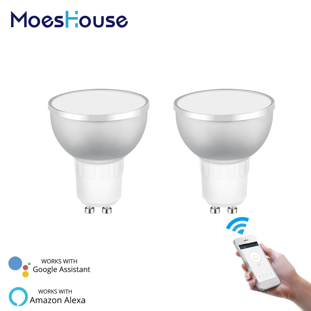 WiFi Smart LED Light Bulb 2700-6500k RGBCW Warm White Daylight Multicolor 50W Equivalent Work with Alexa Google Home GU10 2 Pack
WiFi Smart LED Light Bulb 2700-6500k RGBCW Warm White Daylight Multicolor 50W Equivalent Work with Alexa Google Home GU10 2 Pack