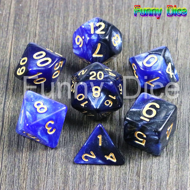 Funny Dice-Creative Gemini-Marble Star Dice Set of D4-D20 with Sea Blue Mix Black,Glitter Powder for TRPG,DND, Dados Playing Die
Funny Dice-Creative Gemini-Marble Star Dice Set of D4-D20 with Sea Blue Mix Black,Glitter Powder for TRPG,DND, Dados Playing Die