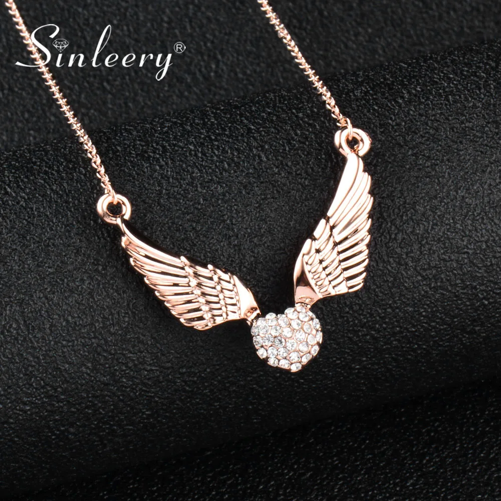 SINLEERY Fashion Angel Wing Crystal Heart Necklace Women Rose Gold Silver Color Chain Jewelry For Family Friends Gifts Xl530 SSC
SINLEERY Fashion Angel Wing Crystal Heart Necklace Women Rose Gold Silver Color Chain Jewelry For Family Friends Gifts Xl530 SSC