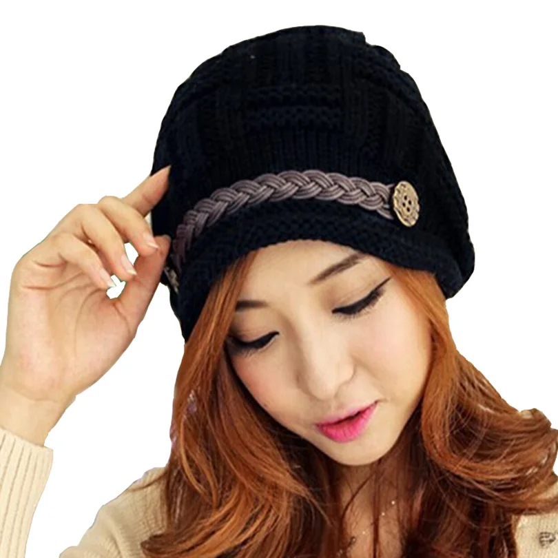 2016 Winter Hats Lady's Button Headwear Caps Acrylic Woman Warm Stripe Outdoor Women New Hat For Party Good Quality Solid M062
2016 Winter Hats Lady's Button Headwear Caps Acrylic Woman Warm Stripe Outdoor Women New Hat For Party Good Quality Solid M062