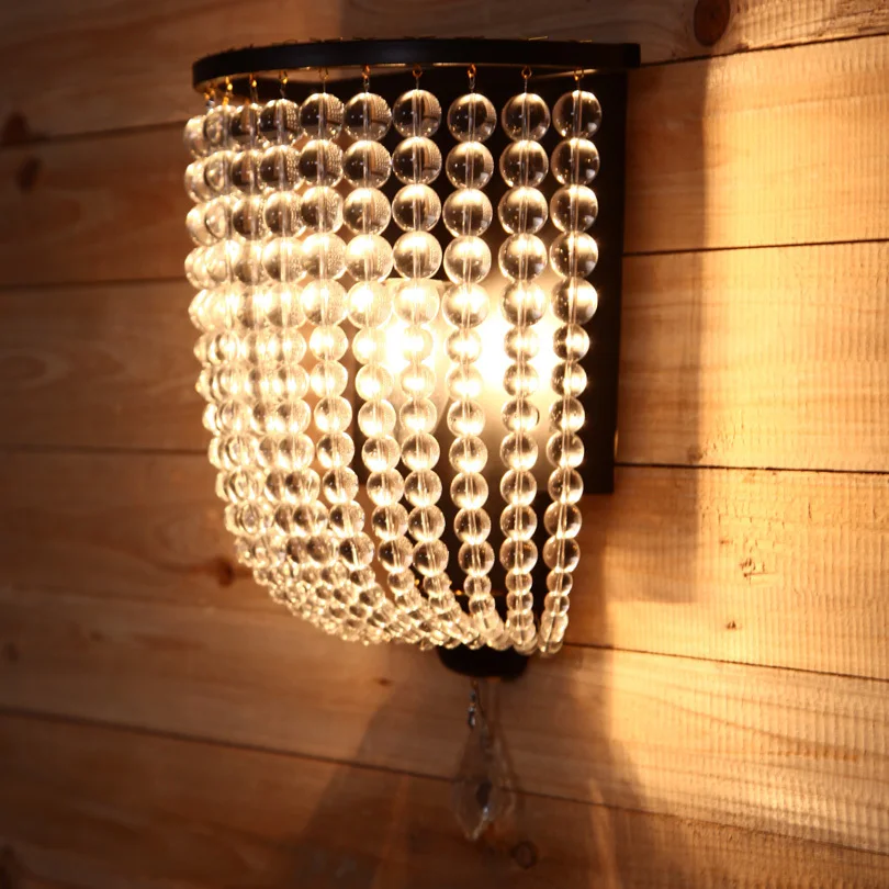 Vintage Style High Quality K9 Crystal Bead Wall lamp Coffee Shop Bar Decorative lighting
Vintage Style High Quality K9 Crystal Bead Wall lamp Coffee Shop Bar Decorative lighting