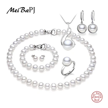 MeiBaPJ 925 Sterling Silver 6 Items Sets 100% Real Natural Pearl Jewelry Set For Women Top Quality White Color Gift Box
MeiBaPJ 925 Sterling Silver 6 Items Sets 100% Real Natural Pearl Jewelry Set For Women Top Quality White Color Gift Box