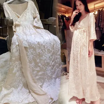 RenYvtil Top Quality Women Sexy Leisure Luxury Embroidery Velvet Lace Long Nightgown Pajamas Long Night Robe Nightwear Sleepwear
RenYvtil Top Quality Women Sexy Leisure Luxury Embroidery Velvet Lace Long Nightgown Pajamas Long Night Robe Nightwear Sleepwear