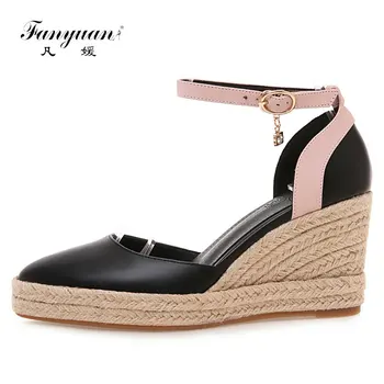 Fanyuan Fashion Mixed Colors Pointed Toe Pumps Solid Ankle Strap platform shoes women shoes Spring Crystal Buckle Wedges high He
Fanyuan Fashion Mixed Colors Pointed Toe Pumps Solid Ankle Strap platform shoes women shoes Spring Crystal Buckle Wedges high He