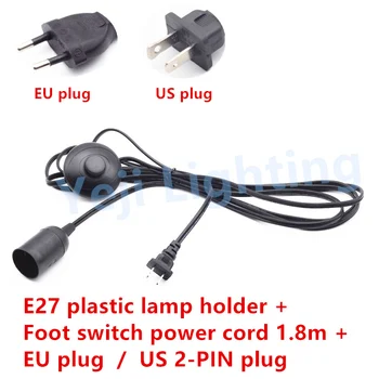 Retro E27 socket lamp holder with Foot switch power cord 1.8m and EU plug / US 2-pin plug for floor lamp lighting accessories
Retro E27 socket lamp holder with Foot switch power cord 1.8m and EU plug / US 2-pin plug for floor lamp lighting accessories