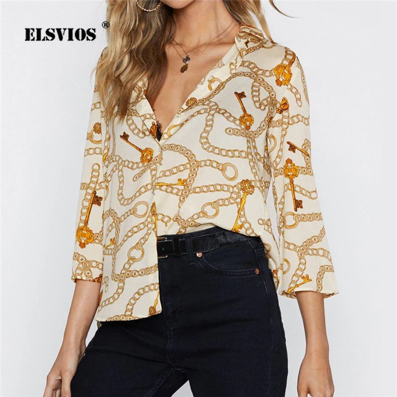 ELSVIOS 2019 Womens Clothing Casual V-neck Long Sleeve Chiffon Blouse Shirt Fashion Floral Print Summer Blusas Plus Size Top 3XL
ELSVIOS 2019 Womens Clothing Casual V-neck Long Sleeve Chiffon Blouse Shirt Fashion Floral Print Summer Blusas Plus Size Top 3XL