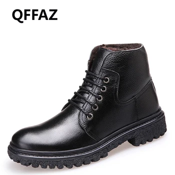 QFFAZ Handmade Men Warm Winter genuine leather shoes men casual Men Boots Men's Waterproof Boots Male Ankle Boots
QFFAZ Handmade Men Warm Winter genuine leather shoes men casual Men Boots Men's Waterproof Boots Male Ankle Boots