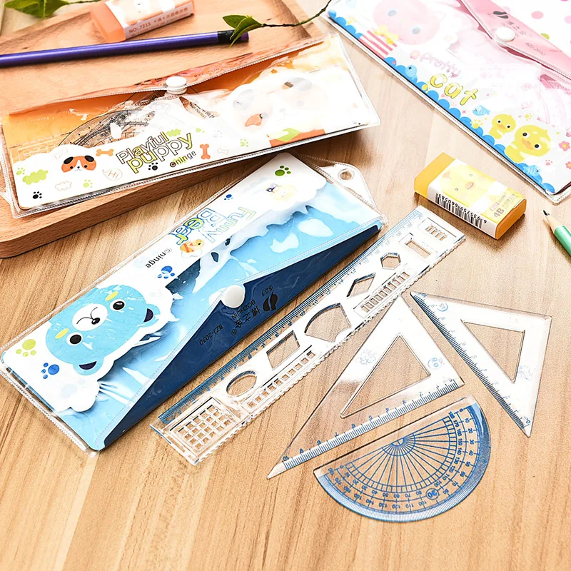 Cartoon Student Ruler Creative Stationery Simple Classic Transparent Ruler Set Student Plastic Learning Stationery
Cartoon Student Ruler Creative Stationery Simple Classic Transparent Ruler Set Student Plastic Learning Stationery