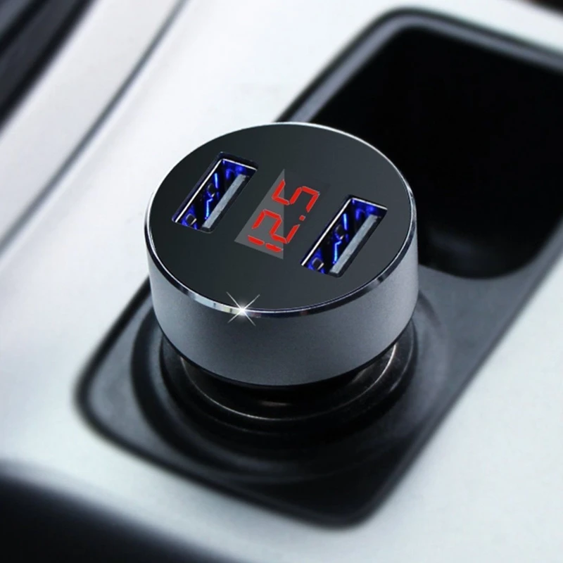 2 USB Socket Car Charger 12V 24V Car Fast Charging Universal With Blue LED Voltmeter Current Display Charger
2 USB Socket Car Charger 12V 24V Car Fast Charging Universal With Blue LED Voltmeter Current Display Charger